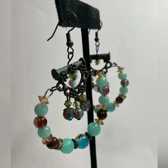 BEADED PIERCED EARRINGS - Picture 3 of 7